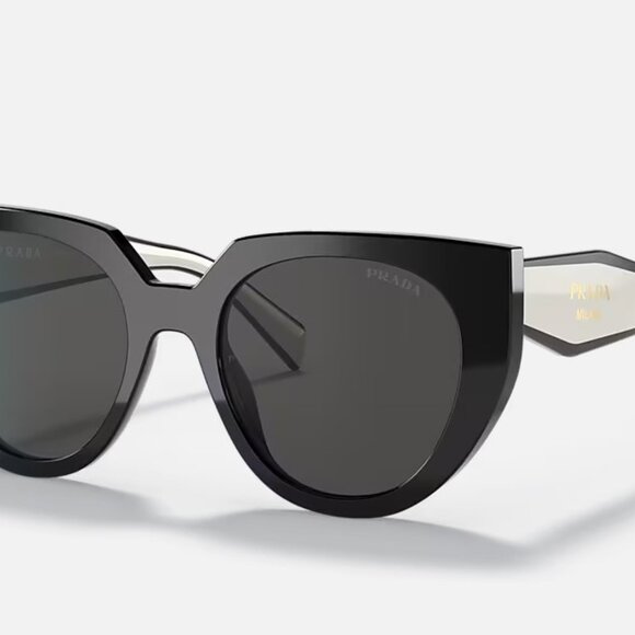 Prada PR14WS 09Q-5S0 Black & White Women Sunglasses - Picture 2 of 6